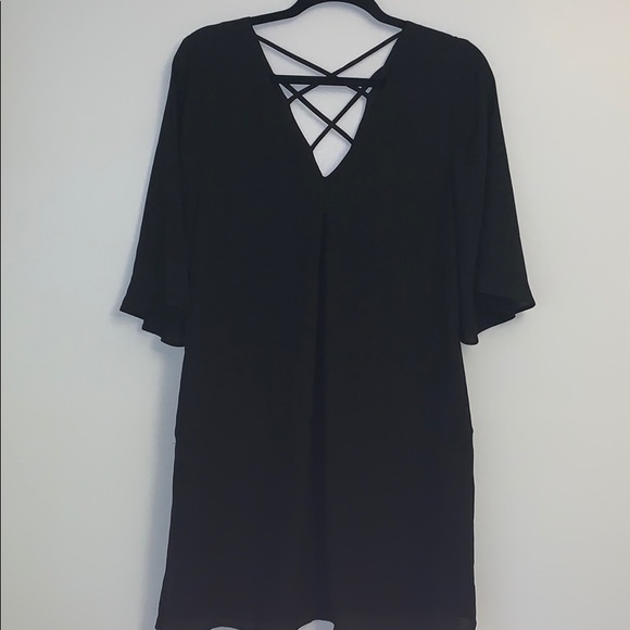 Black cross back pocket tunic top - Picture 1 of 5